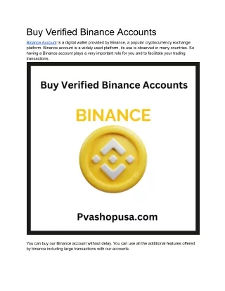 Top 3 Sites to Buy Verified Binance Accounts (New And Old)