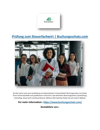 Prüfung zum Steuerfachwirt | Buchungsschatz.com