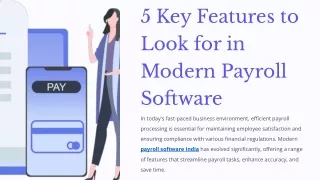 5 Key Features to Look for in Modern Payroll Software