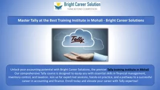 Master Tally at the Best Training Institute