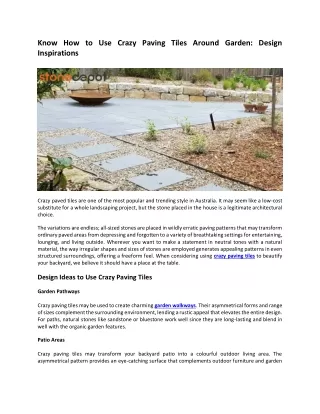 Know How to Use Crazy Paving Tiles Around Garden Design Inspirations