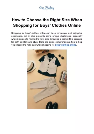 How to Choose the Right Size When Shopping for Boys' Clothes Online