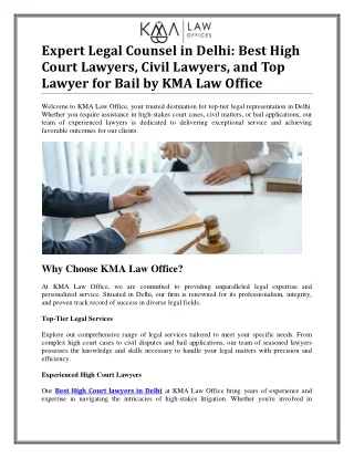 Best High Court Lawyers, Civil Lawyers, and Top Lawyer for Bail