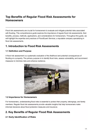 Top Benefits of Regular Flood Risk Assessments for Homeowners