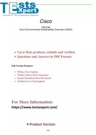 Pass Cisco 700-240 CESO Exam with Expert Sustainability Strategies