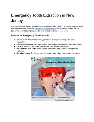 Emergency Tooth Extraction in New Jersey