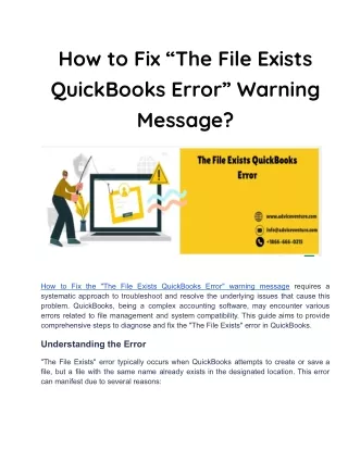 How to Fix “The File Exists QuickBooks Error” Warning Message