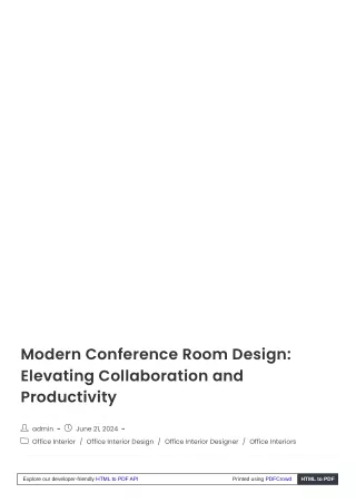 Modern Conference Room Design: Enhancing Collaboration and Productivity