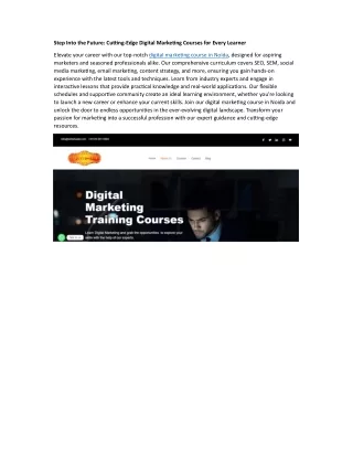 Step Into the Future: Cutting-Edge Digital Marketing Courses for Every Learner