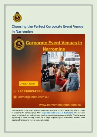 Choosing the Perfect Corporate Event Venue in Narromine