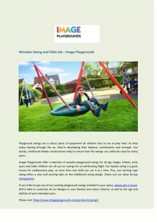 Wooden Swing and Slide Set - Image Playgrounds