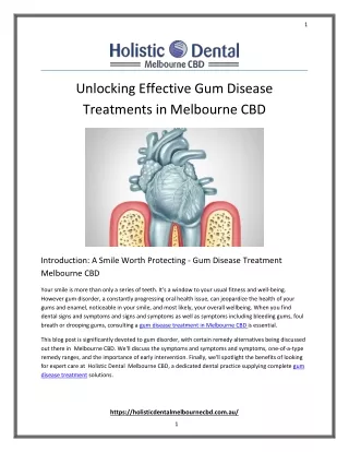 Unlocking Effective Gum Disease Treatments in Melbourne CBD