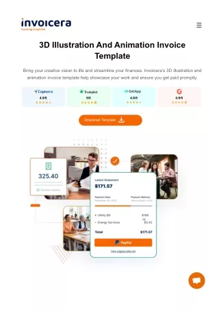 3D Illustration And Animation Invoice Template