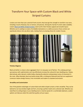 Stylish Black and White Striped Curtains | Voila Voile