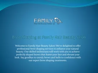 Brow Shaping at Family Hair Beauty Salon