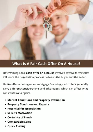 What Is A Fair Cash Offer On A House