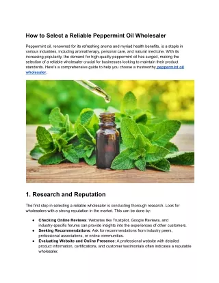 How to Select a Reliable Peppermint Oil Wholesaler (1)
