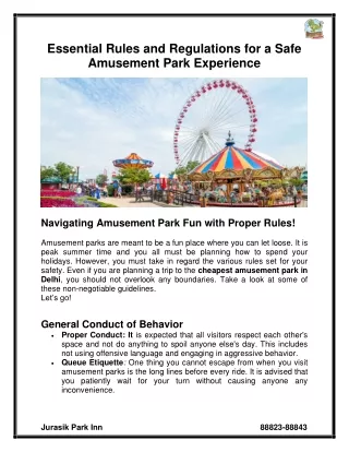 Essential Rules and Regulations for a Safe Amusement Park Experience