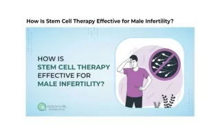 How Is Stem Cell Therapy Effective for Male Infertility