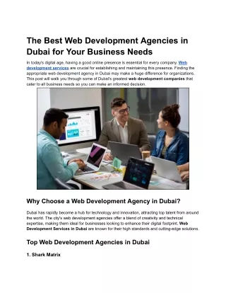 Best Web Development Agencies in Dubai