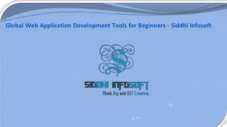 Global Web Application Development Tools for Beginners - Siddhi Infosoft