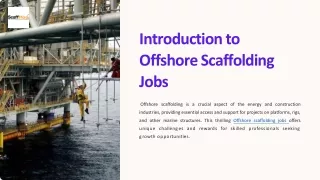 Introduction to Offshore Scaffolding Jobs