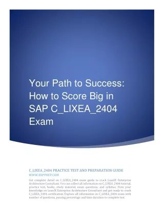 Your Path to Success: How to Score Big in SAP C_LIXEA_2404 Exam