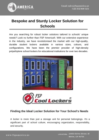 Bespoke and Sturdy Locker Solution for Schools