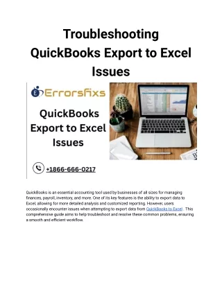 Troubleshooting QuickBooks Export to Excel Issues