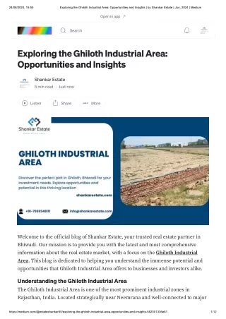 Exploring the Ghiloth Industrial Area_ Opportunities and Insights