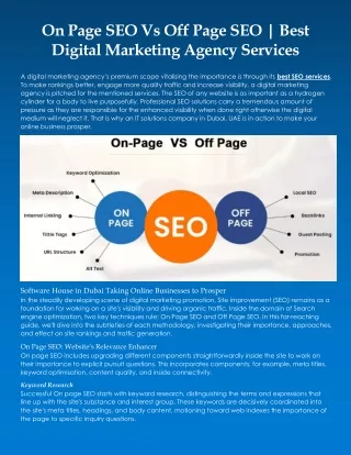 On Page SEO Vs Off Page SEO Explained