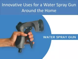 Innovative Uses for a Water Spray Gun Around the Home