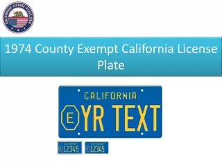 1974 County Exempt California License Plate