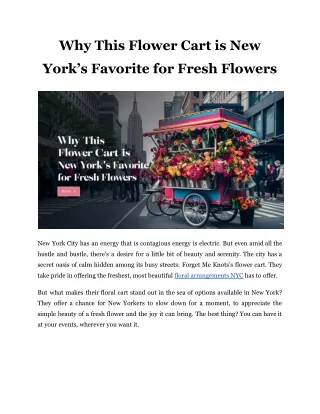 Why Our Flower Cart is New York’s Favorite for Fresh Flowers?