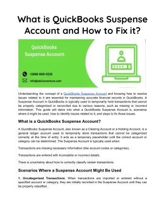 What is QuickBooks Suspense Account and How to Fix it (1)