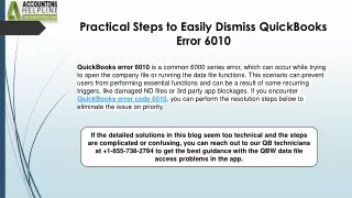 How to tackle Error 6010 in QuickBooks Desktop