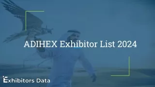 ADIHEX Exhibitor List 2024