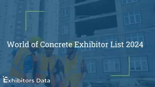 World of Concrete Exhibitor List 2024