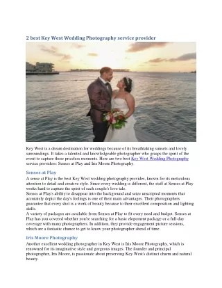 2 best Key West Wedding Photography service provider