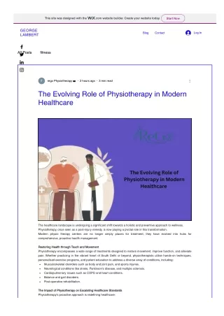 The Evolving Role of Physiotherapy in Modern Healthcare