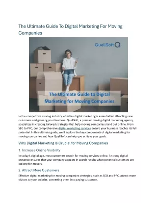 The Ultimate Guide To Digital Marketing For Moving Companies