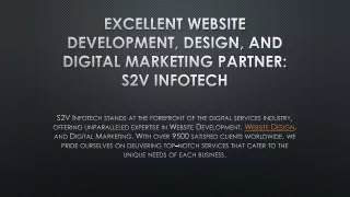 Excellent Website Development, Design, and Digital Marketing Partner: S2V Infote