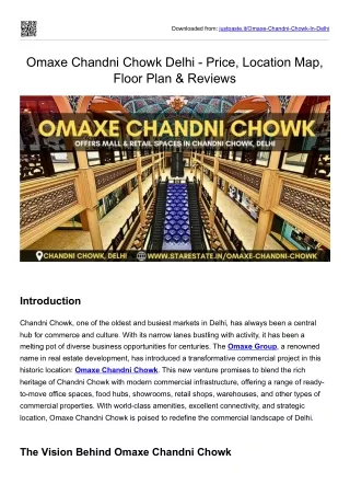 Omaxe Chandni Chowk Delhi - Price, Location Map, Floor Plan & Reviews