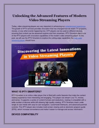 Unlocking the Advanced Features of Modern Video Streaming Players