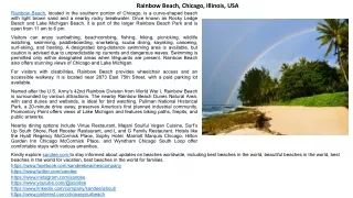 Explore Rainbow Beach: Camping, Fishing, and More in Chicago, Illinois | Hotels,