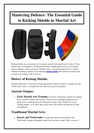 Mastering Defence The Essential Guide to Kicking Shields in Martial Art