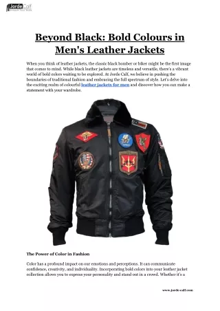 Beyond Black_ Bold Colours in Men's Leather Jackets