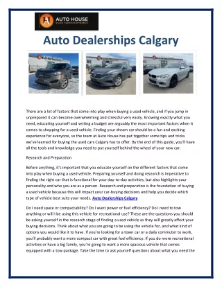 Auto Dealerships Calgary