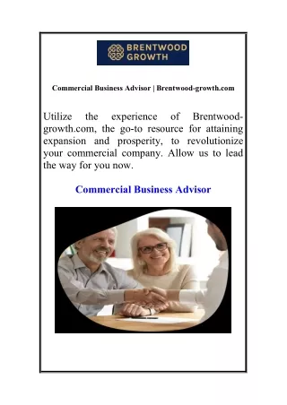 Commercial Business Advisor | Brentwood-growth.com