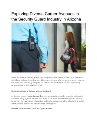 Exploring Diverse Career Avenues in the Security Guard Industry in Arizona (1)